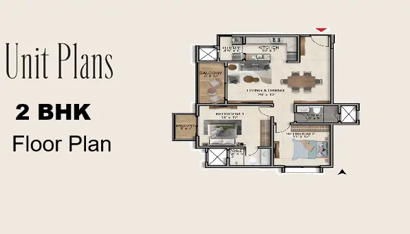 Venkatesh Vanaya 2 BHK Floor Plan