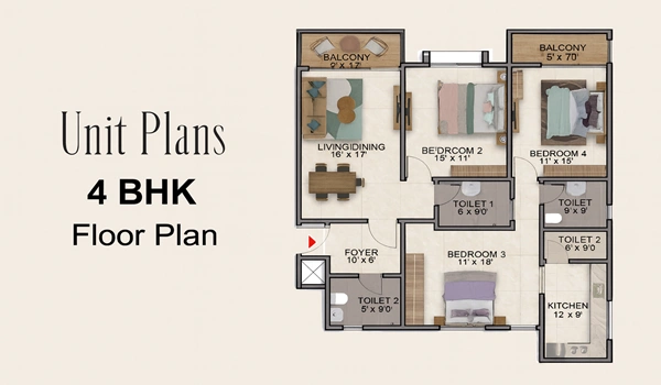 Venkatesh Vanaya 4 BHK Floor Plan